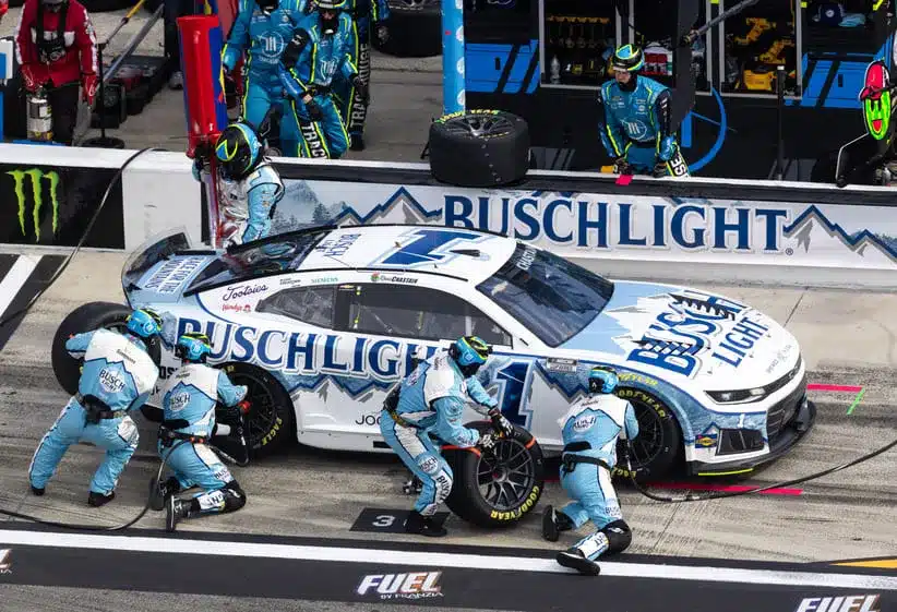 Feb 15, 2026; Daytona Beach, Florida, USA; NASCAR Cup Series driver Ross Chastain (1) during the 68th running of the Daytona 500 at Daytona International Speedway.