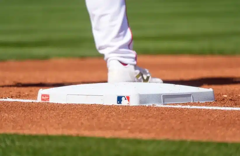 A general view of the MLB logo