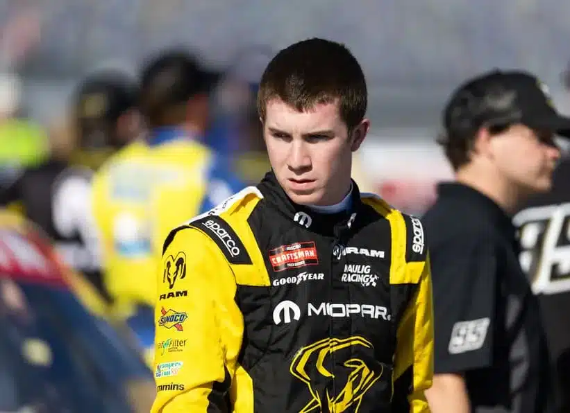 Feb 13, 2026; Daytona Beach, Florida, USA; NASCAR Truck Series driver Daniel Dye (10) during qualifying for the Fresh from Florida 250 at Daytona International Speedway.