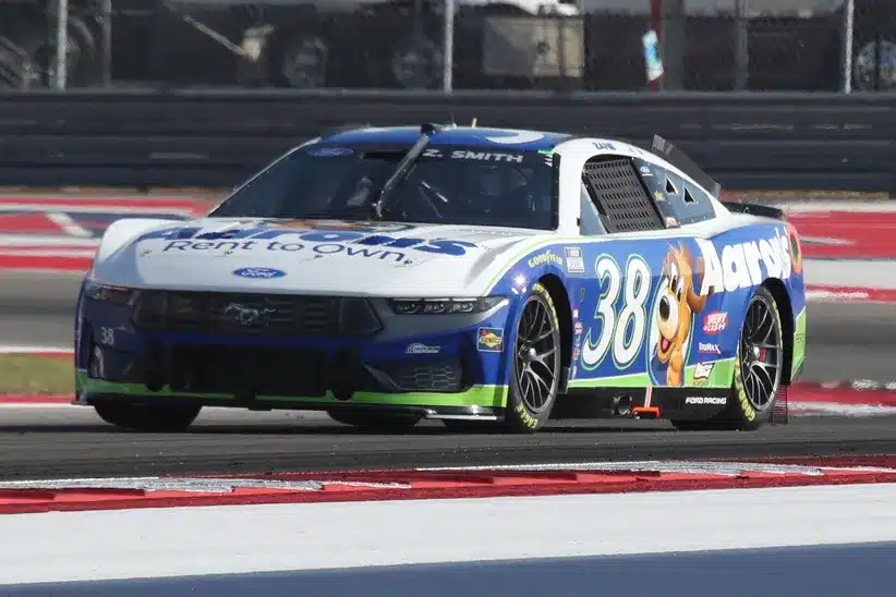 Norris; Feb 28, 2026; Austin, Texas, USA; NASCAR Cup Series driver Zane Smith (38) during practice for the DuraMAX Texas Grand Prix Powered by RelaDyne at Circuit of the Americas.