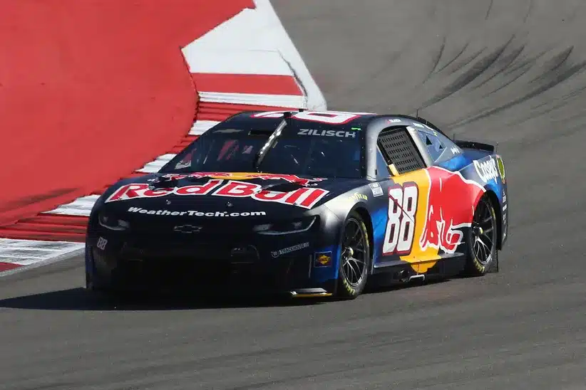 Mar 1, 2026; Austin, Texas, USA; NASCAR Cup Series driver Connor Zilisch (88) during the NASCAR Cup Series Duramax Texas Grand Prix Powered by RelaDyne at Circuit of the Americas. Mandatory Credit: Michael C. Johnson-Imagn Images