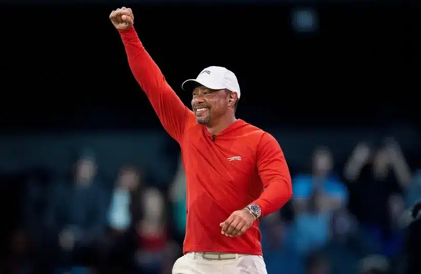 Tiger Woods of Jupiter Links GC celebrates the win over Boston Common
