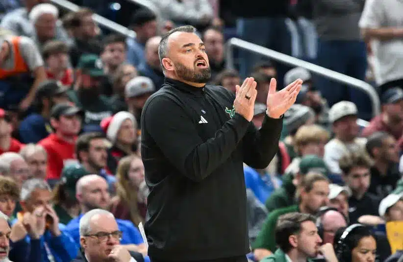 South Florida Bulls head coach Bryan Hodgson looks on during the second half.
