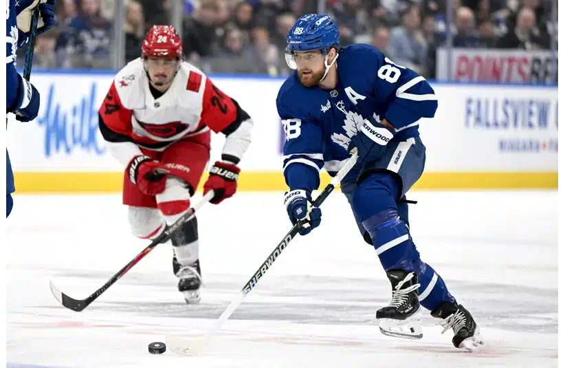 Nylander skating up the ice