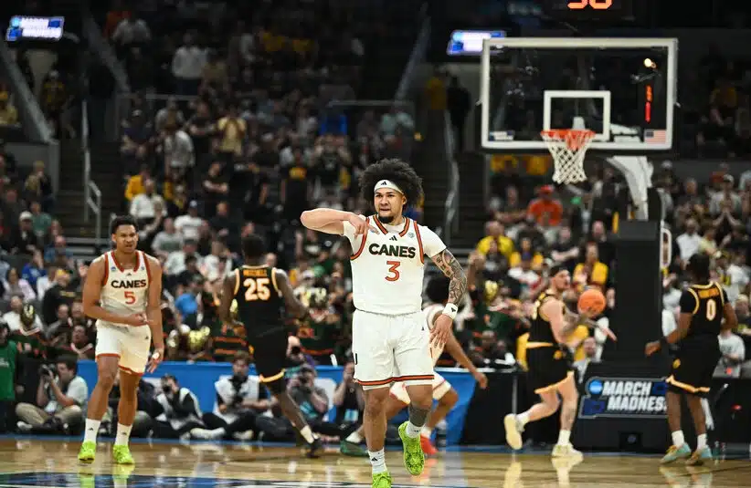 Miami player during the NCAA Tournament game.