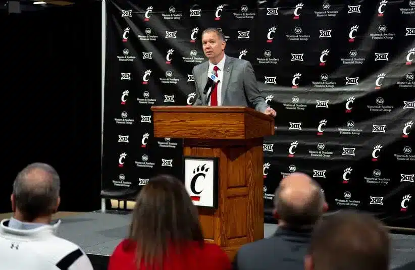 Cincinnati head coach Jerrod Calhoun speaks during a press conference