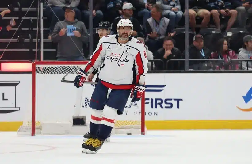 Alex Ovechkin against the Utah Mammoth.
