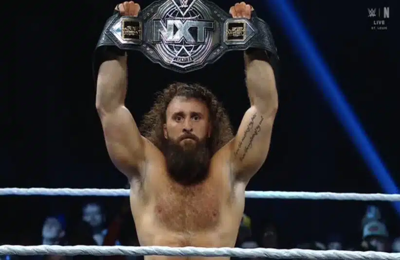 Tony D'Angelo on NXT Stand and Deliver after winning the NXT Heavyweight Title.