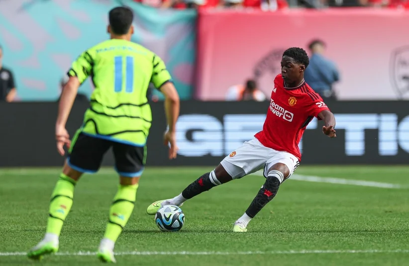 Kobbie Mainoo during a pre-season friendly