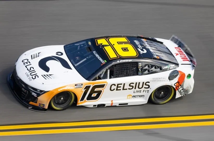 Kaulig Racing; Feb 12, 2025; Daytona Beach, Florida, USA; NASCAR Cup Series driver A.J. Allmendinger (!6) during practice for the Daytona 500 at Daytona International Speedway.