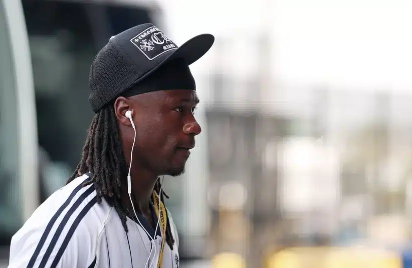 Eduardo Camavinga leaving his Real Madrid bus