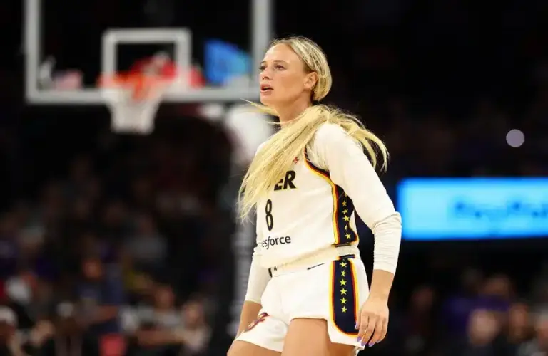 Sophie Cunningham during a Fever game last season.