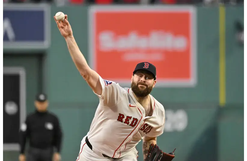 Sep 17, 2025; Boston, Massachusetts, USA; Boston Red Sox starting pitcher Lucas Giolito (54) pitches against the Athletics during the first inning at Fenway Park. Mandatory Credit: Eric Canha-Imagn Images