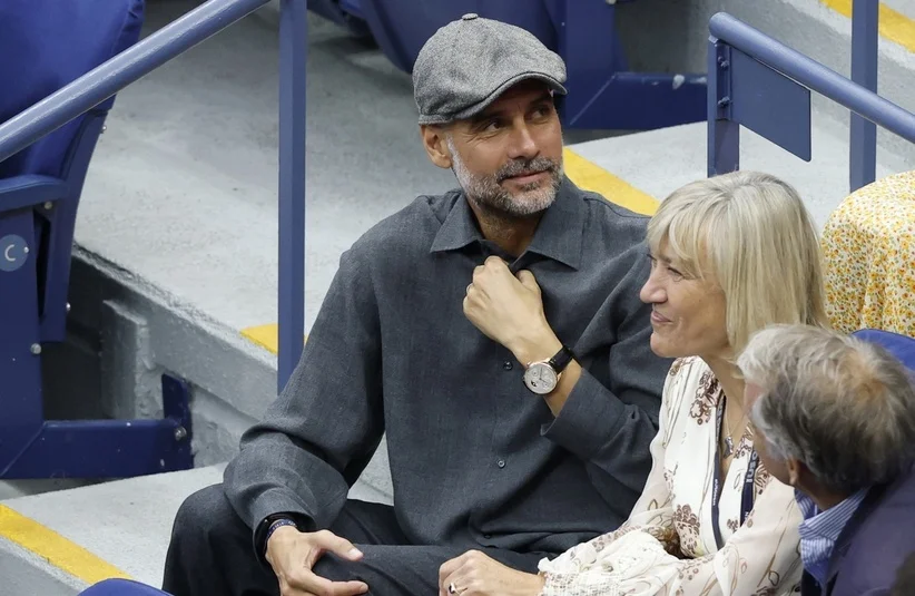Pep Guardiola watching the US Open