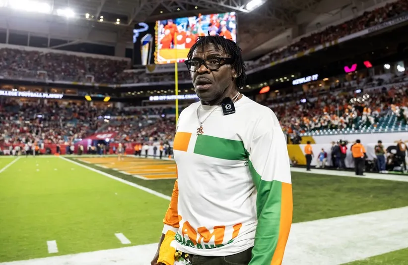 Miami Hurricanes former player Michael Irvin against the Indiana Hoosiers during the College Football Playoff National Championship.