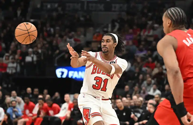 Jaden Ivey playing for the Bulls this season.