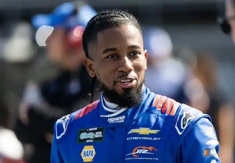 Feb 14, 2026; Daytona Beach, Florida, USA; NASCAR O’Reilly Auto Parts Series driver Rajah Caruth (88) during qualifying for the United Rentals 300 at Daytona International Speedway.