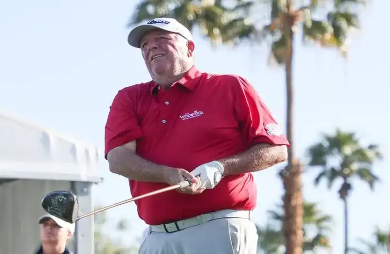 Calcavecchia hitting a shot in golf