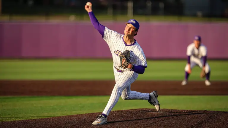 James Madison pitching in 9-0 loss.