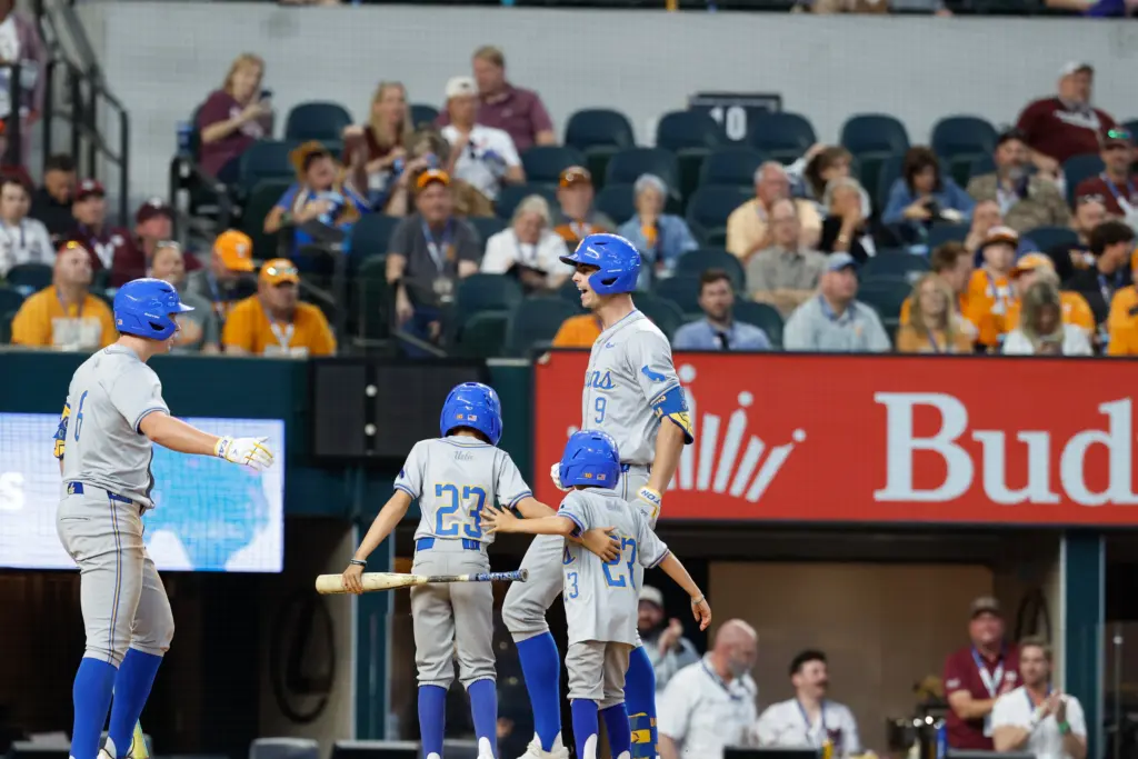 Feb 27, 2026; Arlington, TX, USA; UCLA vs, Tennessee during the Amegy Bank College Baseball Series at Globe Life Field.