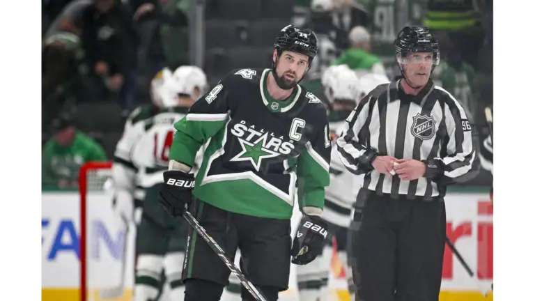 Dallas Stars captain Jamie Benn skates at American Airlines Center, site of the Blues vs. Stars season opener