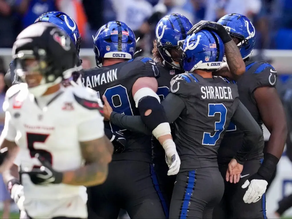 The Indianapolis Colts celebrate the winning field goal last Sunday against the Texans.