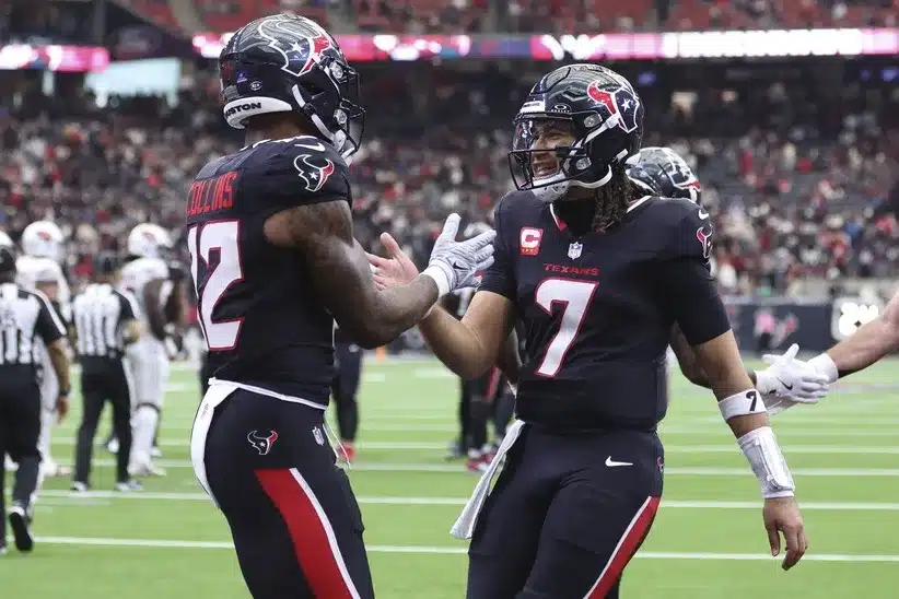 Cowboys vs Texans preview: Texans quarterback C.J. Stroud celebrates with receiver Nico Collins