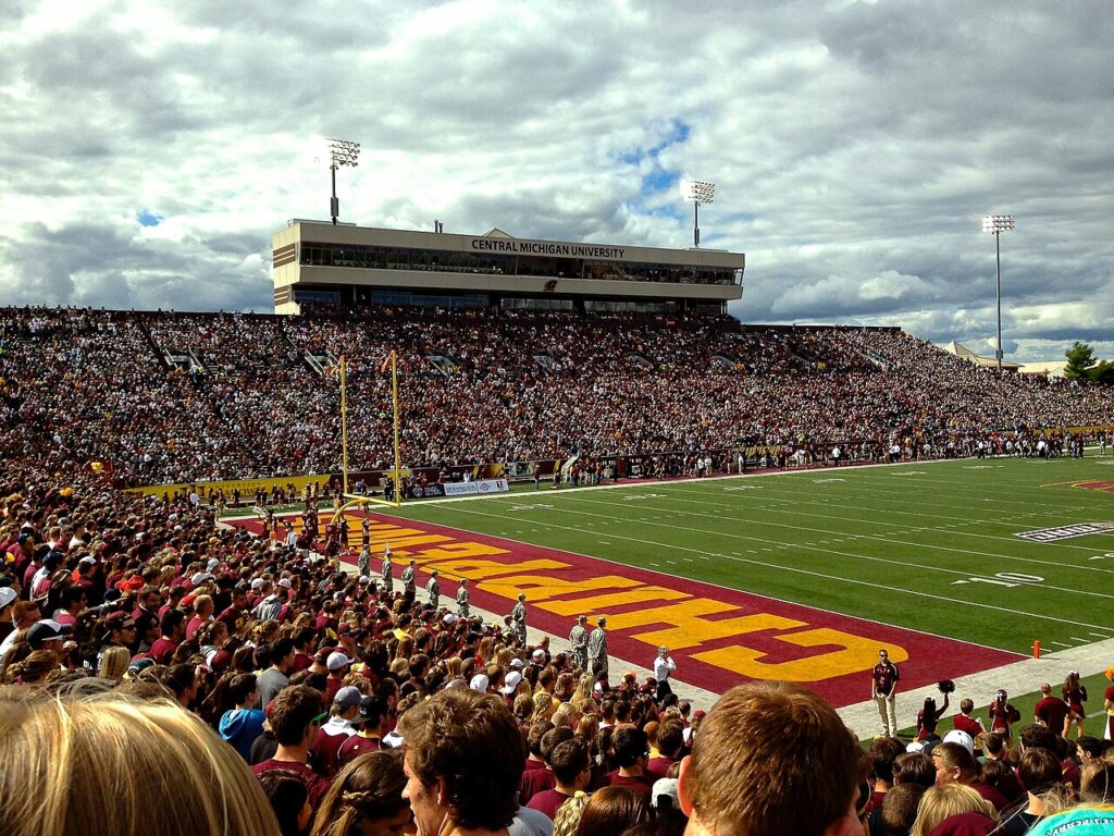 Kelly/Shorts Stadium in Mount Pleasant, host of Akron vs Central Michigan