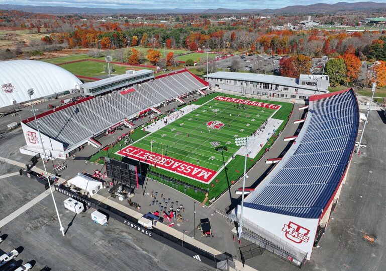 Warren McGuirk Alumni Stadium in Amherst, home of the Eastern Michigan vs UMass game