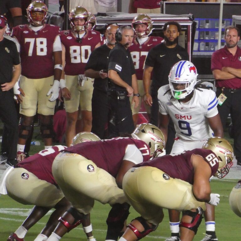 Florida State coach Mike Norvell watches from the sideline during the Sept. 7, 2026, loss to SMU as the Mike Norvell hot seat talk grows