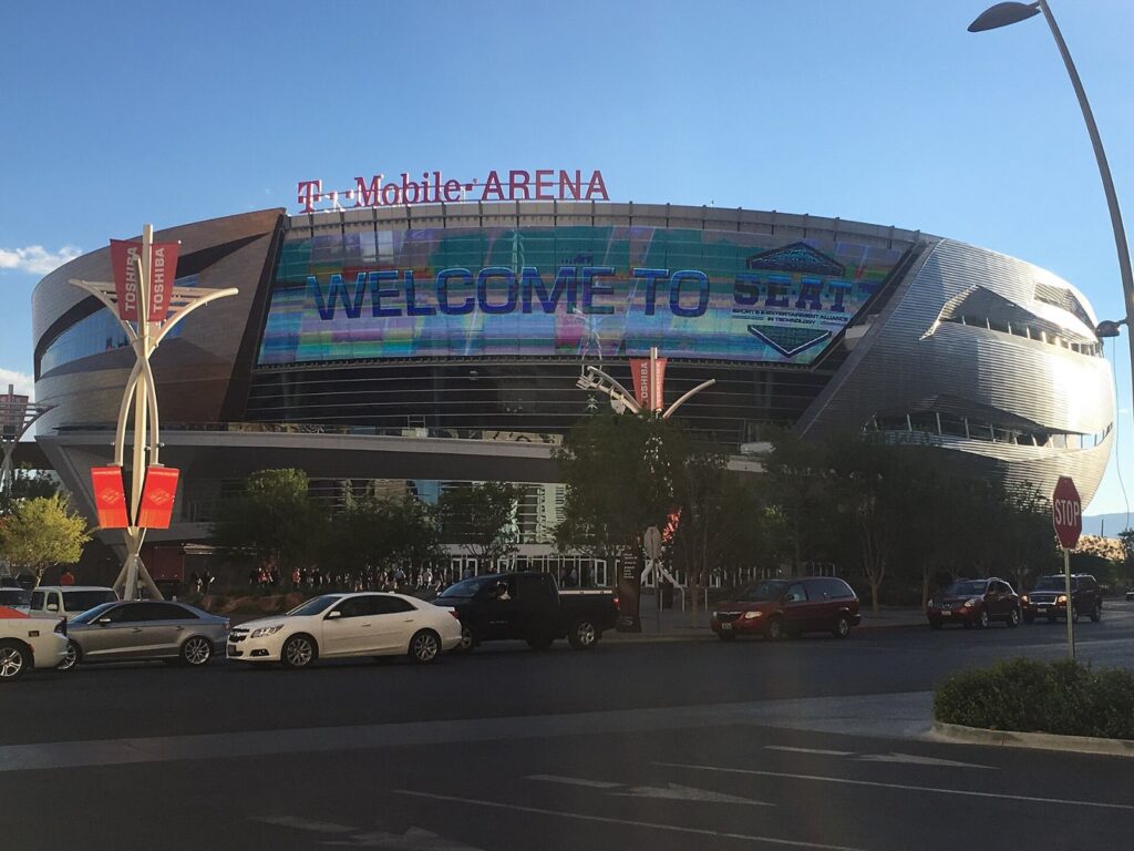 NBA Vegas expansion: exterior of T-Mobile Arena in Las Vegas, home of the Golden Knights and Aces